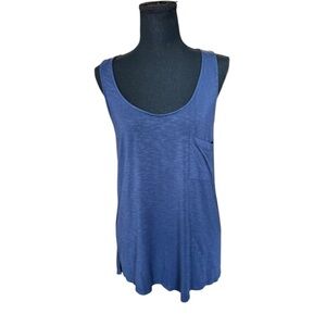 Dolan Made in USA Blue Pocket Tank | Coastal Minimal Soft Stretch Size M J33
